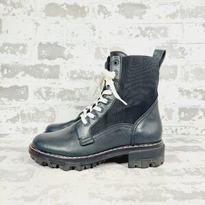 LIKE NEW rag & bone Black Leather Shiloh Combat Ankle Lace Up Boots i880